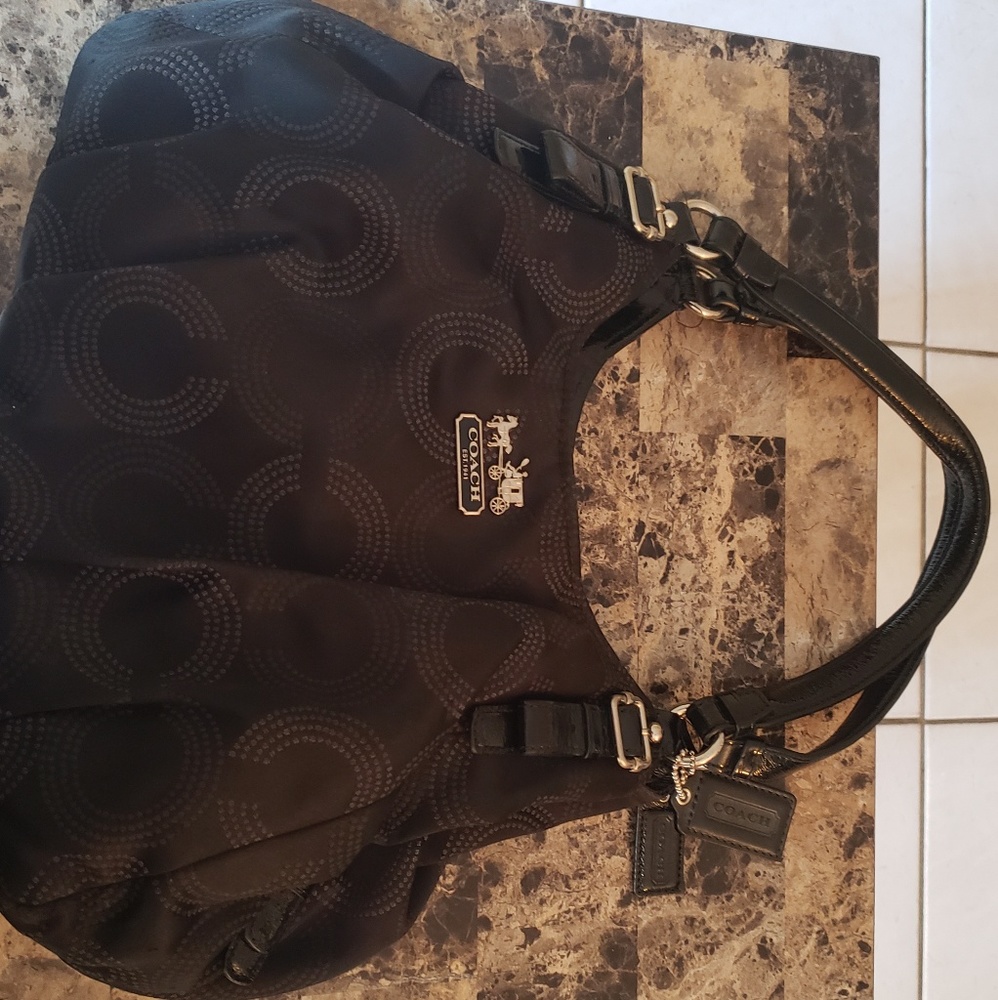 The Dotted Art Signature Hobo Maggie Coach bag.